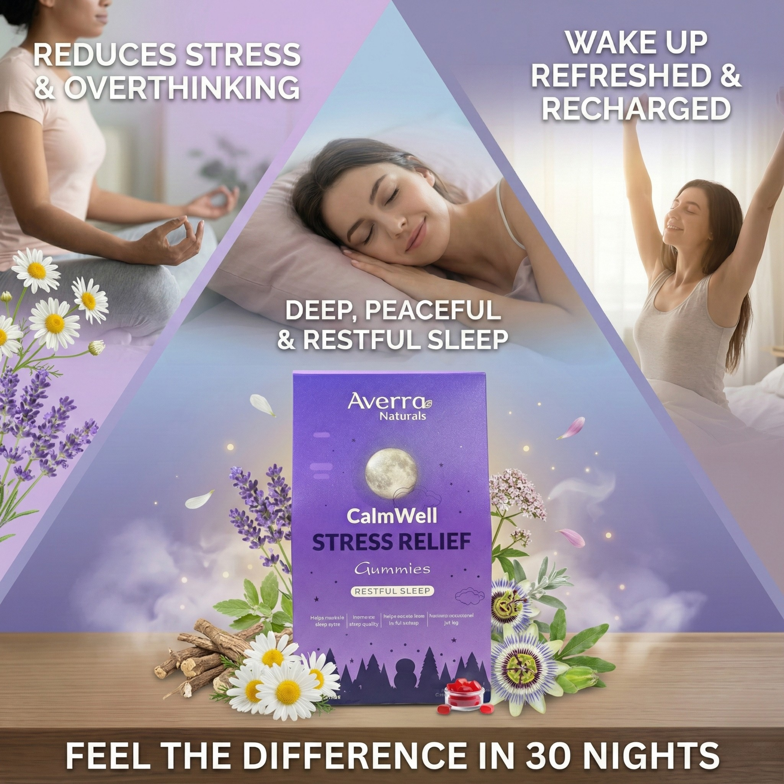 CalmWell Advanced Sleep Gummies – Deep Sleep, Stress Relief & Relaxation.
